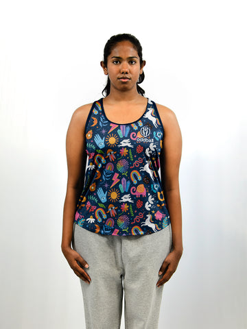 Collage Women's Relaxed Tank Sublimated