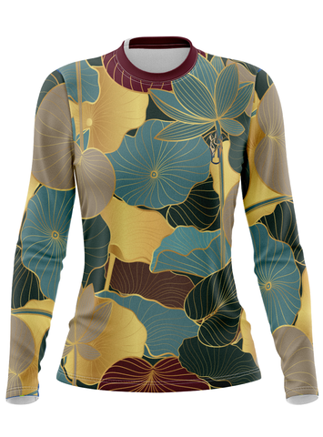 Lotus Leaves Women's Long Sleeve Sublimated Jersey