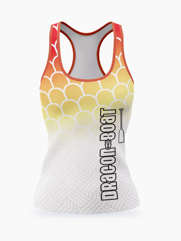 Womens Orange Scales Sublimated Relaxed Tank Top