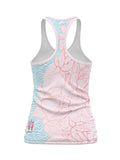 Womens Pink Flowers Sublimated Athletic Tank