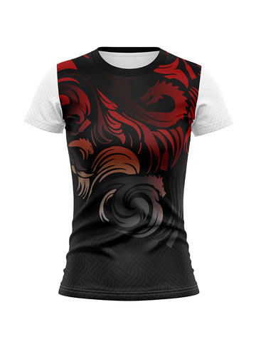 Womens Black Red Dragon Sublimated Jersey